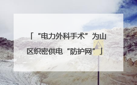 “电力外科手术”为山区织密供电“防护网”