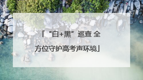 “白+黑”巡查 全方位守护高考声环境