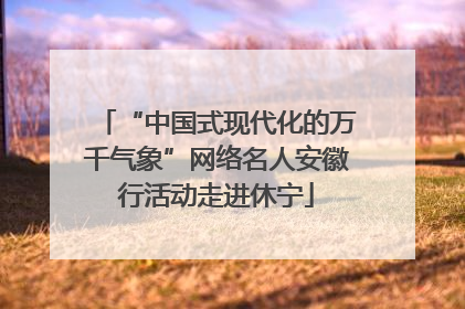 “中国式现代化的万千气象”网络名人安徽行活动走进休宁