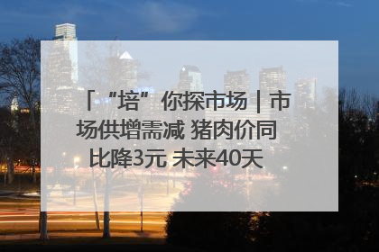 “培”你探市场｜市场供增需减 猪肉价同比降3元 未来40天便宜猪肉敞开吃