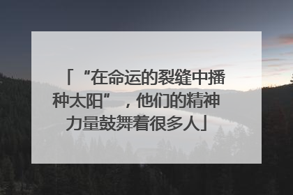 “在命运的裂缝中播种太阳”，他们的精神力量鼓舞着很多人