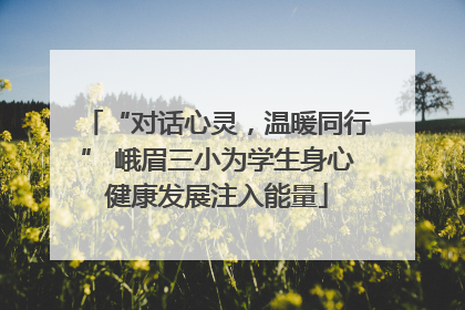 “对话心灵，温暖同行” 峨眉三小为学生身心健康发展注入能量