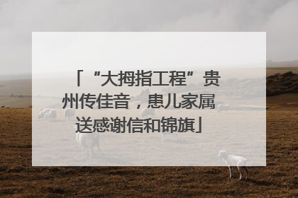“大拇指工程”贵州传佳音，患儿家属送感谢信和锦旗