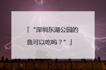 “深圳东湖公园的鱼可以吃吗？”