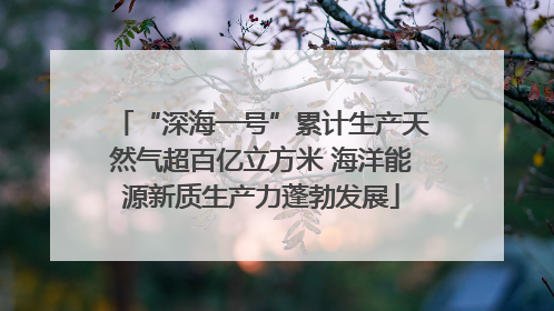 “深海一号”累计生产天然气超百亿立方米 海洋能源新质生产力蓬勃发展