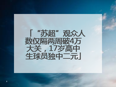 “苏超”观众人数仅隔两周破4万大关，17岁高中生球员独中二元