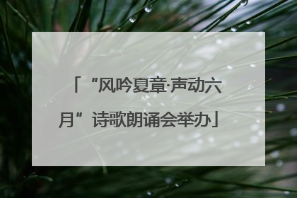 “风吟夏章·声动六月”诗歌朗诵会举办