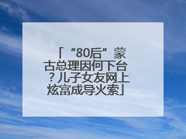 “80后”蒙古总理因何下台？儿子女友网上炫富成导火索