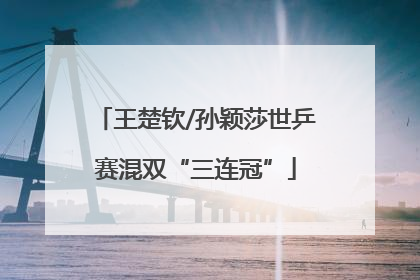 王楚钦/孙颖莎世乒赛混双“三连冠”
