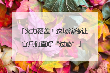 火力覆盖！这场演练让官兵们直呼“过瘾”