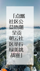 点燃社区公益热潮 呈贡朝云社区举行绿美挑战赛