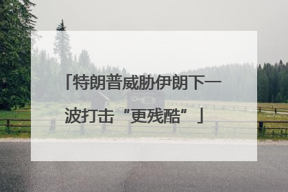 特朗普威胁伊朗下一波打击“更残酷”