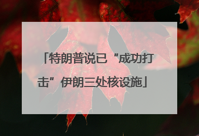 特朗普说已“成功打击”伊朗三处核设施