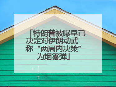 特朗普被曝早已决定对伊朗动武 称“两周内决策”为烟雾弹