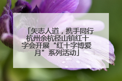 矢志人道，携手同行 杭州余杭径山镇红十字会开展“红十字博爱月”系列活动