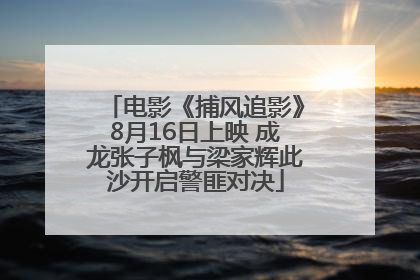 电影《捕风追影》8月16日上映 成龙张子枫与梁家辉此沙开启警匪对决