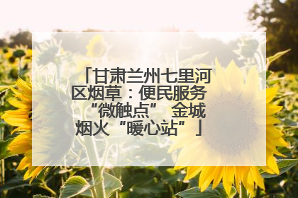甘肃兰州七里河区烟草：便民服务“微触点” 金城烟火“暖心站”