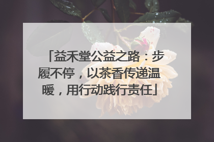 益禾堂公益之路：步履不停，以茶香传递温暖，用行动践行责任
