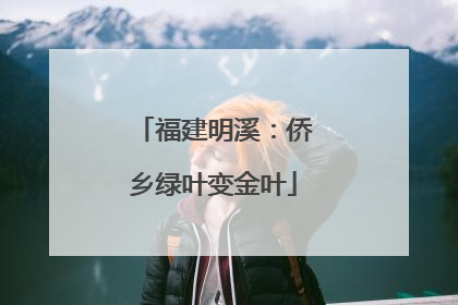 福建明溪：侨乡绿叶变金叶