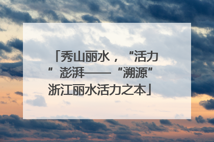 秀山丽水，“活力”澎湃——“溯源”浙江丽水活力之本