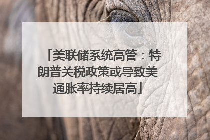 美联储系统高管：特朗普关税政策或导致美通胀率持续居高