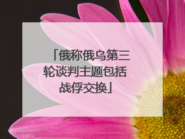 俄称俄乌第三轮谈判主题包括战俘交换