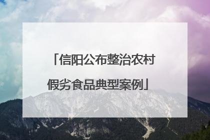 信阳公布整治农村假劣食品典型案例