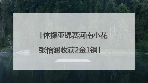 体操亚锦赛河南小花张怡涵收获2金1铜