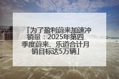 为了盈利蔚来加速冲销量：2025年第四季度蔚来、乐道合计月销目标达5万辆