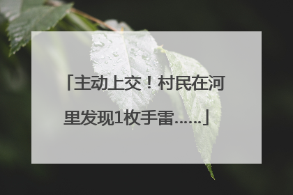 主动上交！村民在河里发现1枚手雷……