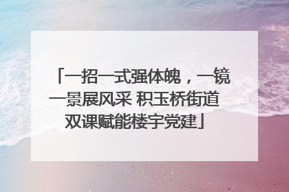 一招一式强体魄，一镜一景展风采 积玉桥街道双课赋能楼宇党建