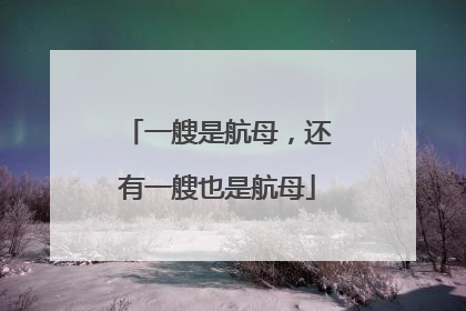 一艘是航母，还有一艘也是航母