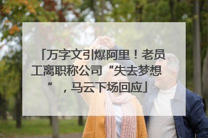 万字文引爆阿里！老员工离职称公司“失去梦想”，马云下场回应