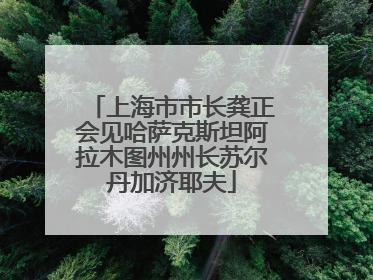 上海市市长龚正会见哈萨克斯坦阿拉木图州州长苏尔丹加济耶夫