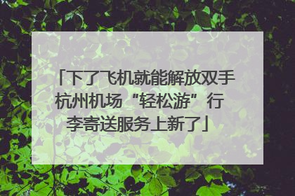 下了飞机就能解放双手 杭州机场“轻松游”行李寄送服务上新了
