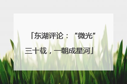 东湖评论：“微光”三十载，一朝成星河