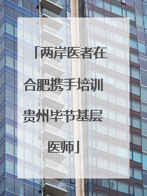 两岸医者在合肥携手培训贵州毕节基层医师