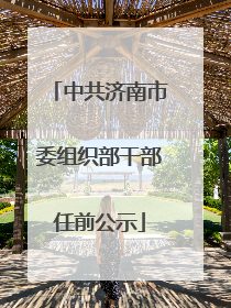 中共济南市委组织部干部任前公示