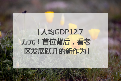 人均GDP12.7万元！首位背后，看老区发展跃升的新作为