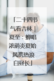 二十四节气看吉林｜夏至：蝉唱浓荫炎夏始 风携热浪白昼长