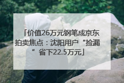 价值26万元钢笔成京东拍卖焦点：沈阳用户“捡漏”省下22.5万元