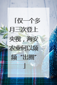仅一个多月三次登上央视，海安农业何以频频“出圈”