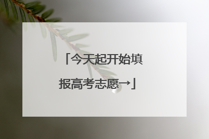 今天起开始填报高考志愿→