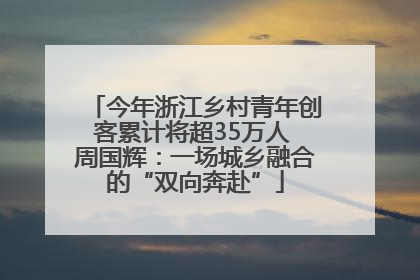 今年浙江乡村青年创客累计将超35万人 周国辉：一场城乡融合的“双向奔赴”