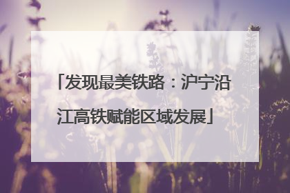 发现最美铁路：沪宁沿江高铁赋能区域发展