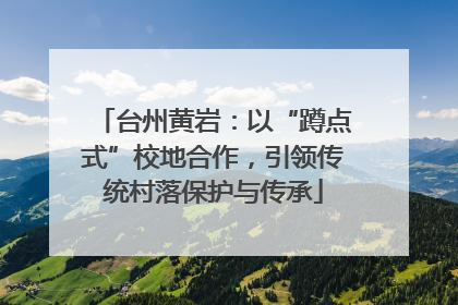 台州黄岩：以“蹲点式”校地合作，引领传统村落保护与传承