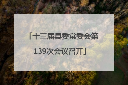 十三届县委常委会第139次会议召开