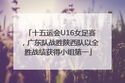 十五运会U16女足赛，广东队战胜陕西队以全胜战绩获得小组第一