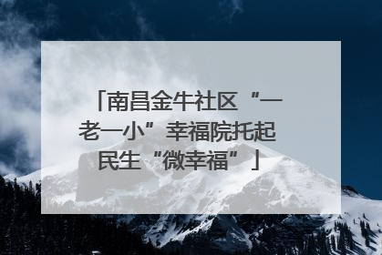 南昌金牛社区“一老一小”幸福院托起民生“微幸福”
