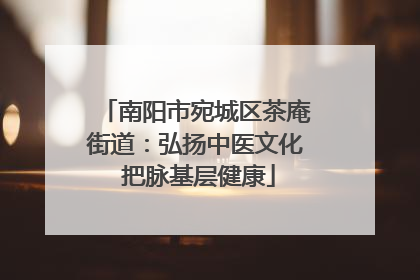 南阳市宛城区茶庵街道：弘扬中医文化 把脉基层健康
